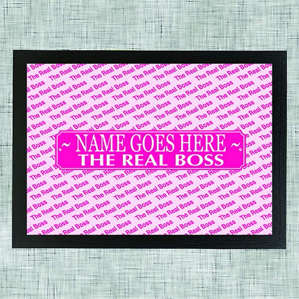 The Real Boss Female Pink Personalised Lap Tray Gift