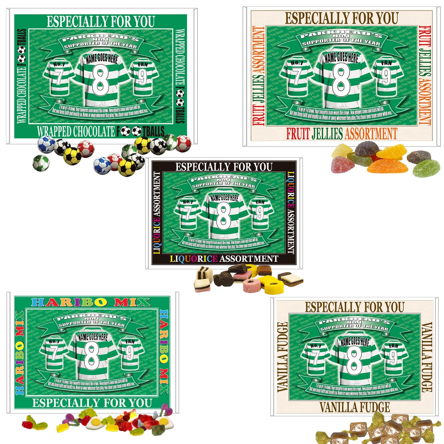 The Celts Football Shirt Personalised Gift Boxed Sweets