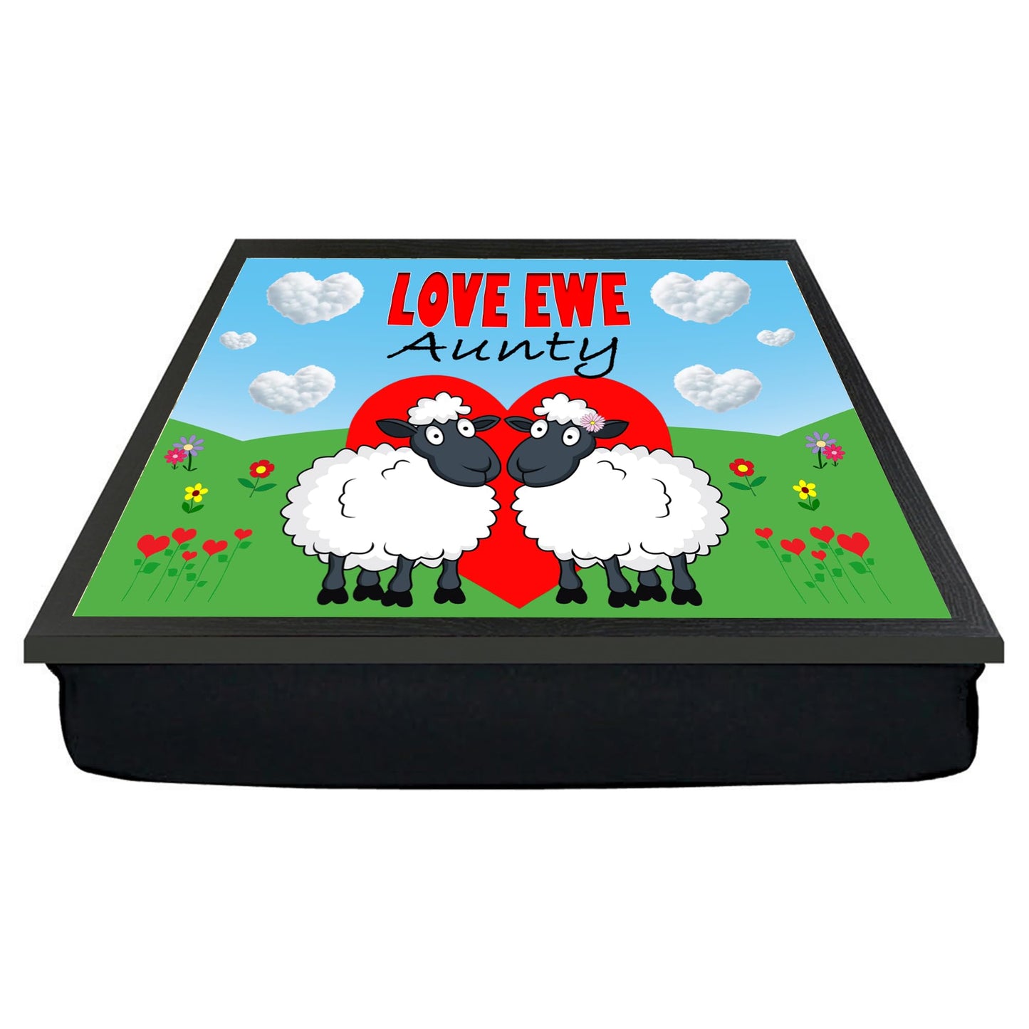 Love Ewe Aunty Male and Female Cute Sheep Cushioned Lap Tray Gift Present