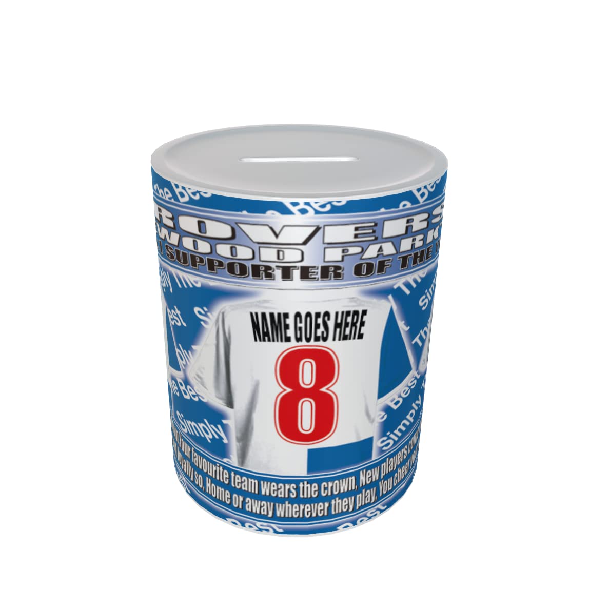 Blackburn Football Shirt Personalised Ceramic Money Box Gift