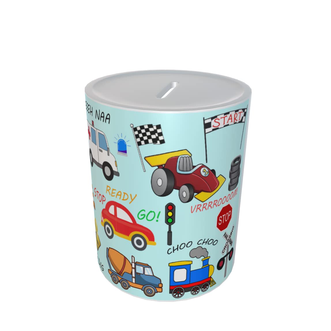 Fun Cartoon Vehicle Money Box Gift Blue