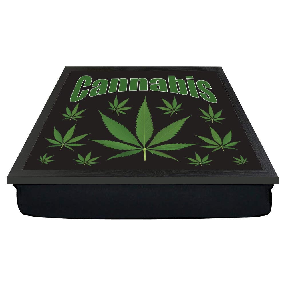 Cannabis Smoker Gift Lap Tray, Black, Melamine, Dark, Neutral
