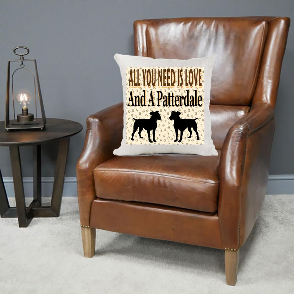 All You Need Is Love And A Patterdale Country Canvas Style Cushion Cover Gift