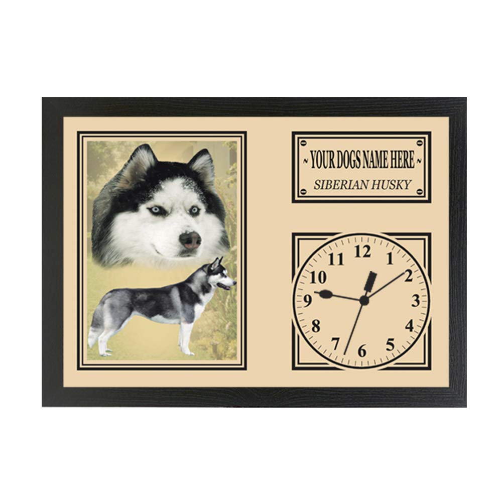 Siberian Husky Personalised Dog Breed Gift Clock