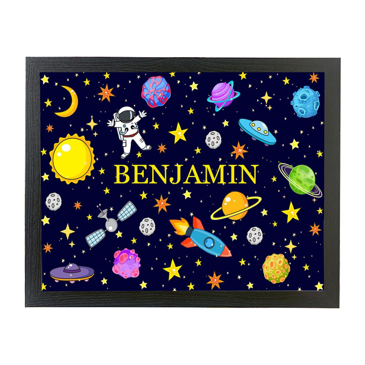 Junior Space Themed Personalised Design Soft Cushion Lap Tray Gift