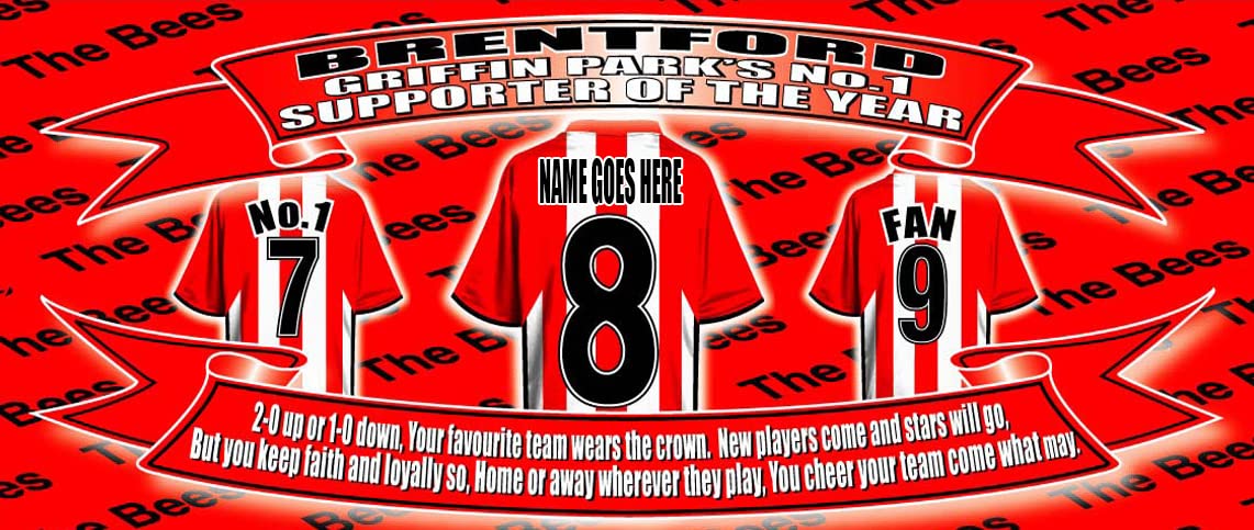 Brentford Football Team Shirt Personalised Mug Gift with Chocolate Footballs
