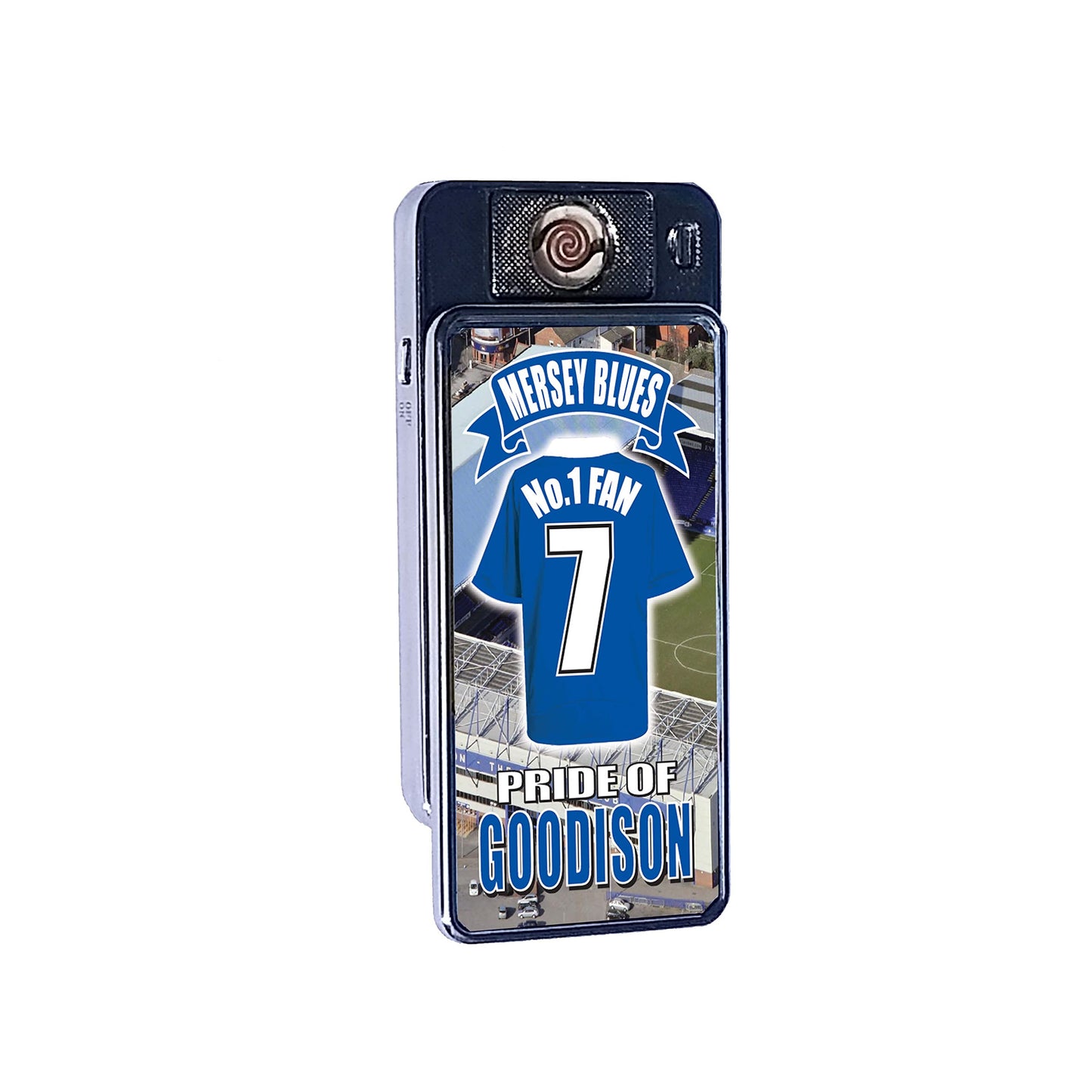 The People's Club No.1 Fan Football Shirt Rechargeable Gift Boxed Silver Metal USB Lighter Team-Everton