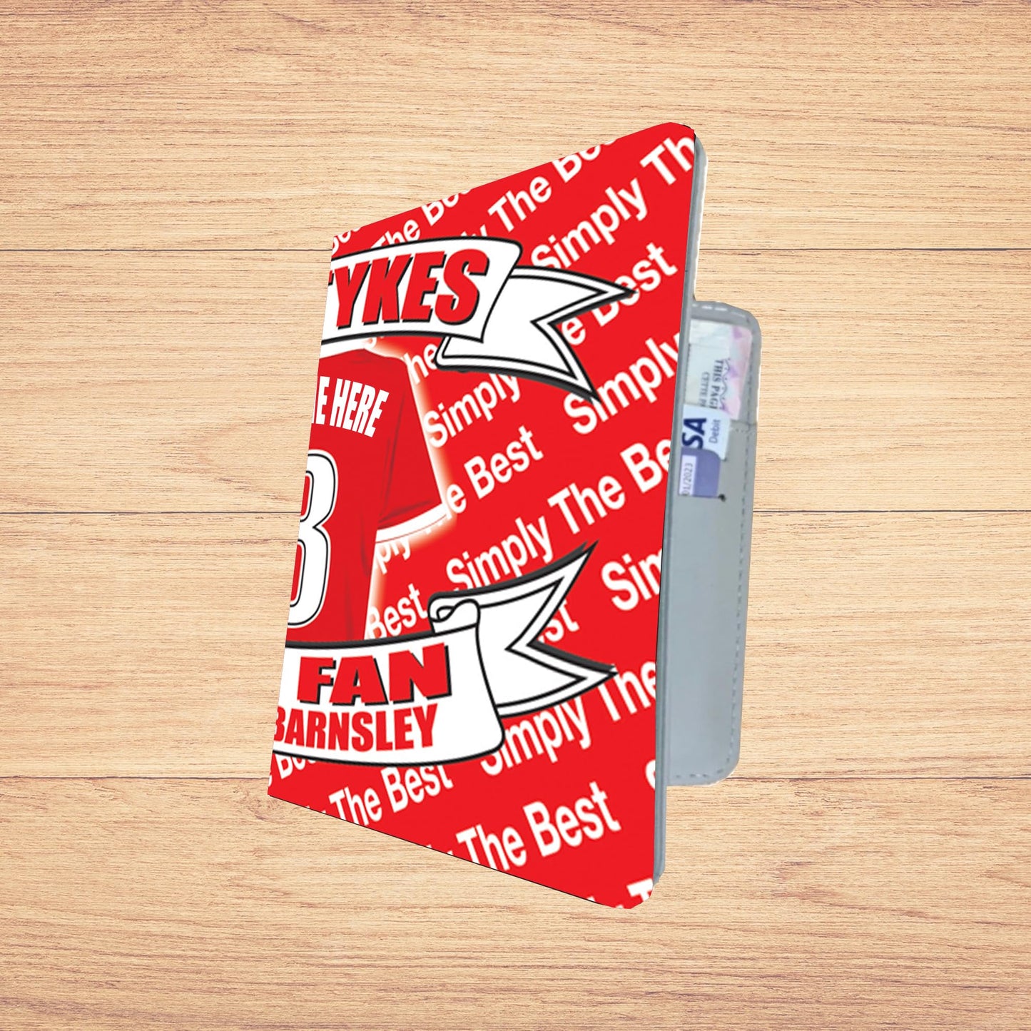 Barnsley The Tykes Football Team Shirt Personalised Travel Passport Holder Case Gift Present