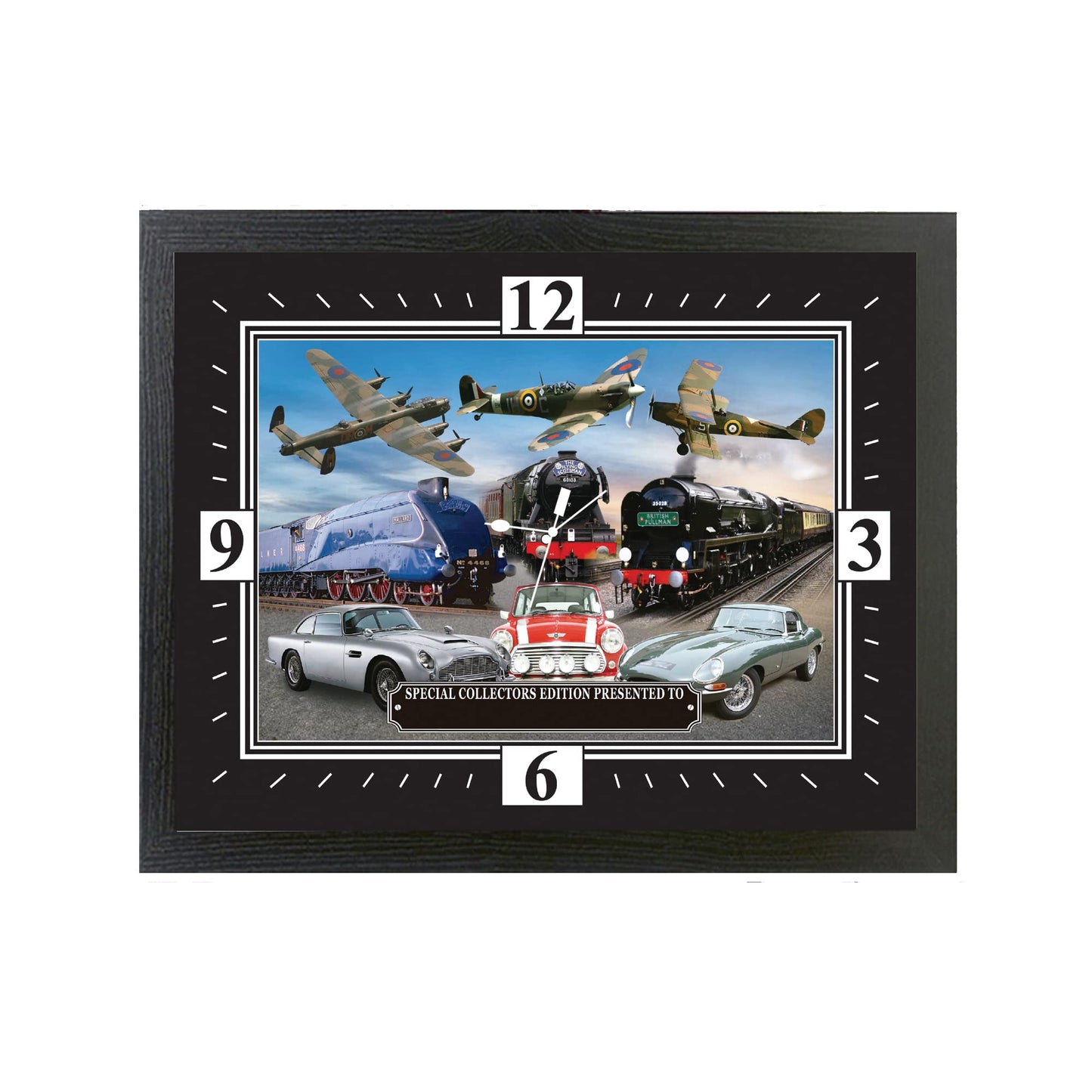 Planes, Trains and Automobiles Classic Cars Iconic Personalised Wall Clock