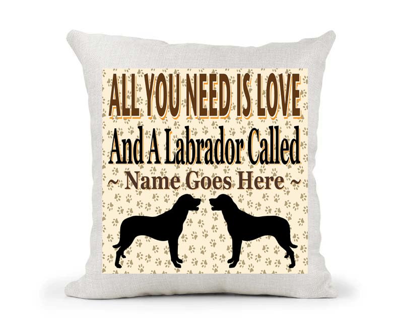 All You Need Is Love And A Labrador Personalised Country Canvas Style Cushion Cover Gift