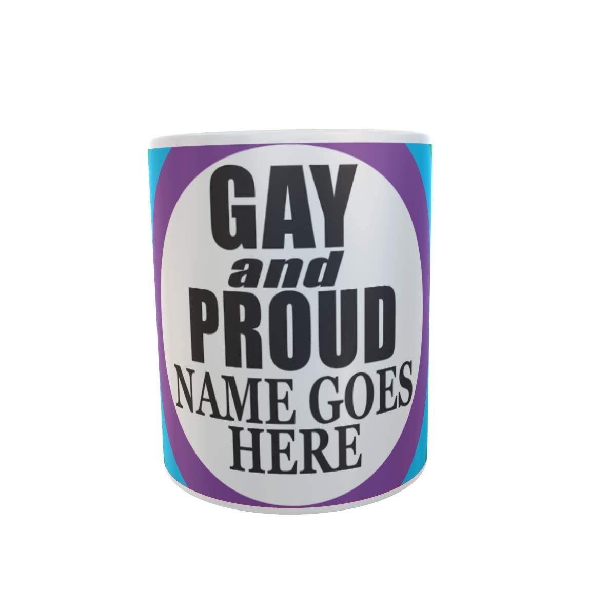 Gay and Proud Rainbow Personalised Ceramic Gift Mug