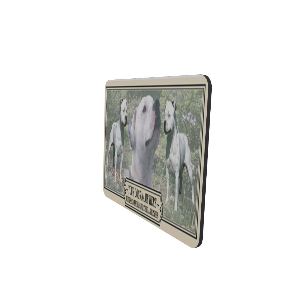 White Staffy Staffordshire Bull Terrier Personalised Dog Breed Mouse Mat Gift