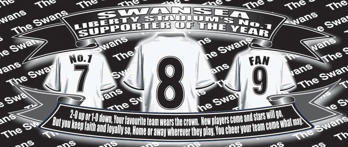 Swansea Football Shirt Silver Aluminium Two Lid Unisex Water Bottle Gift