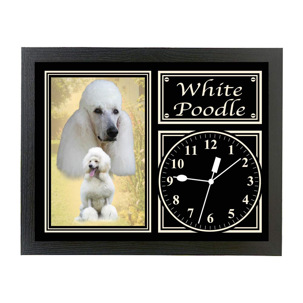 White Poodle Dog Breed Gift Clock