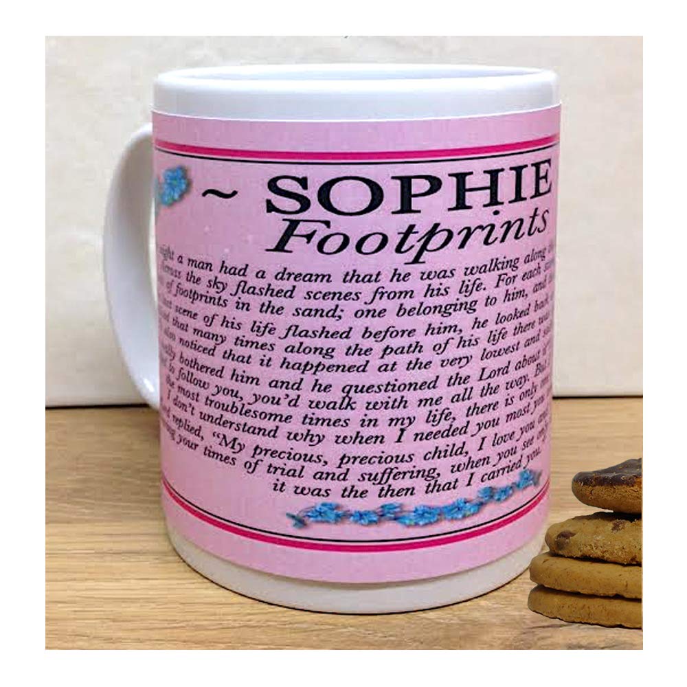 Footprints in The Sand Personalised Poem Verse Gift Mug
