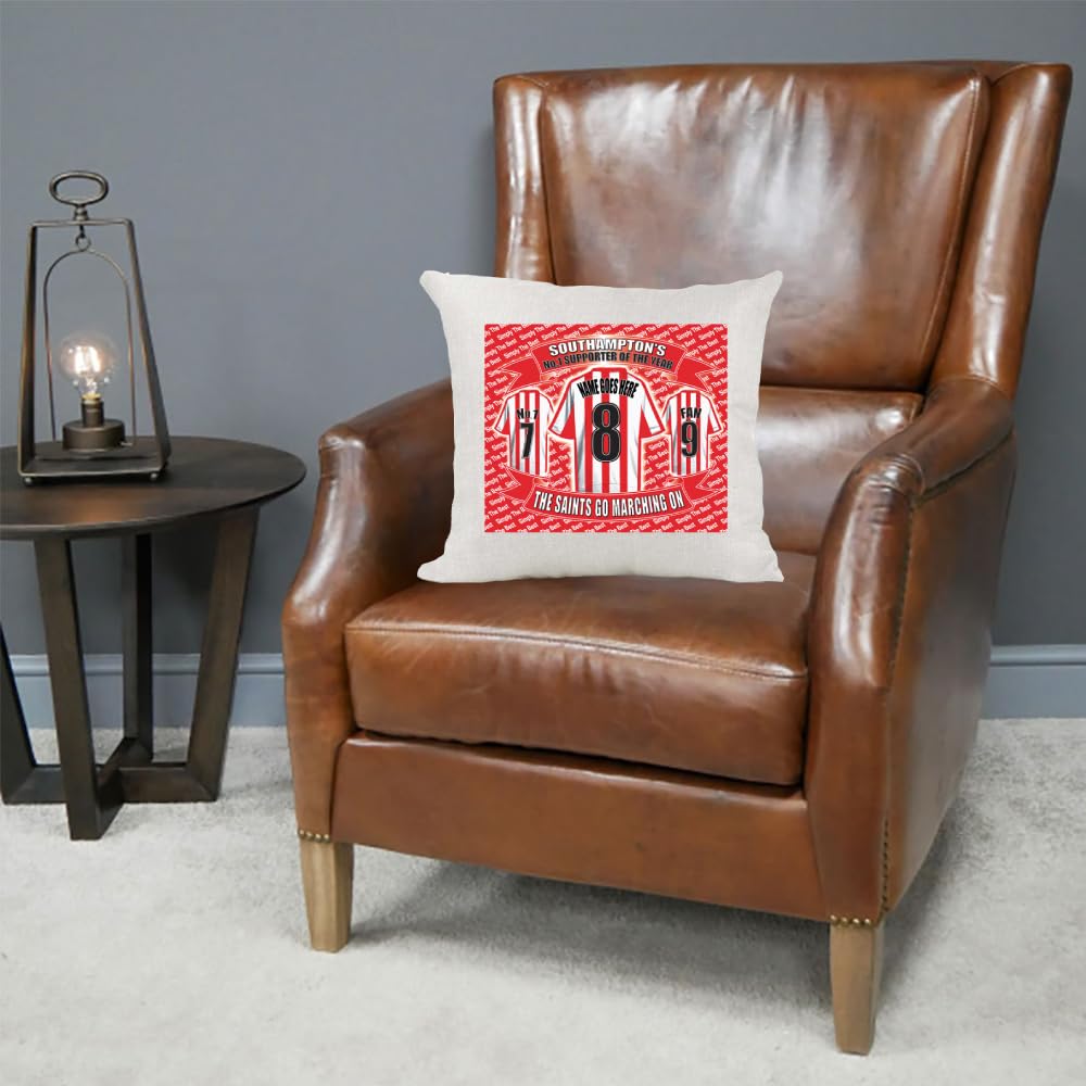 Southampton Personalised Football Country Canvas Style Cushion Cover Gift
