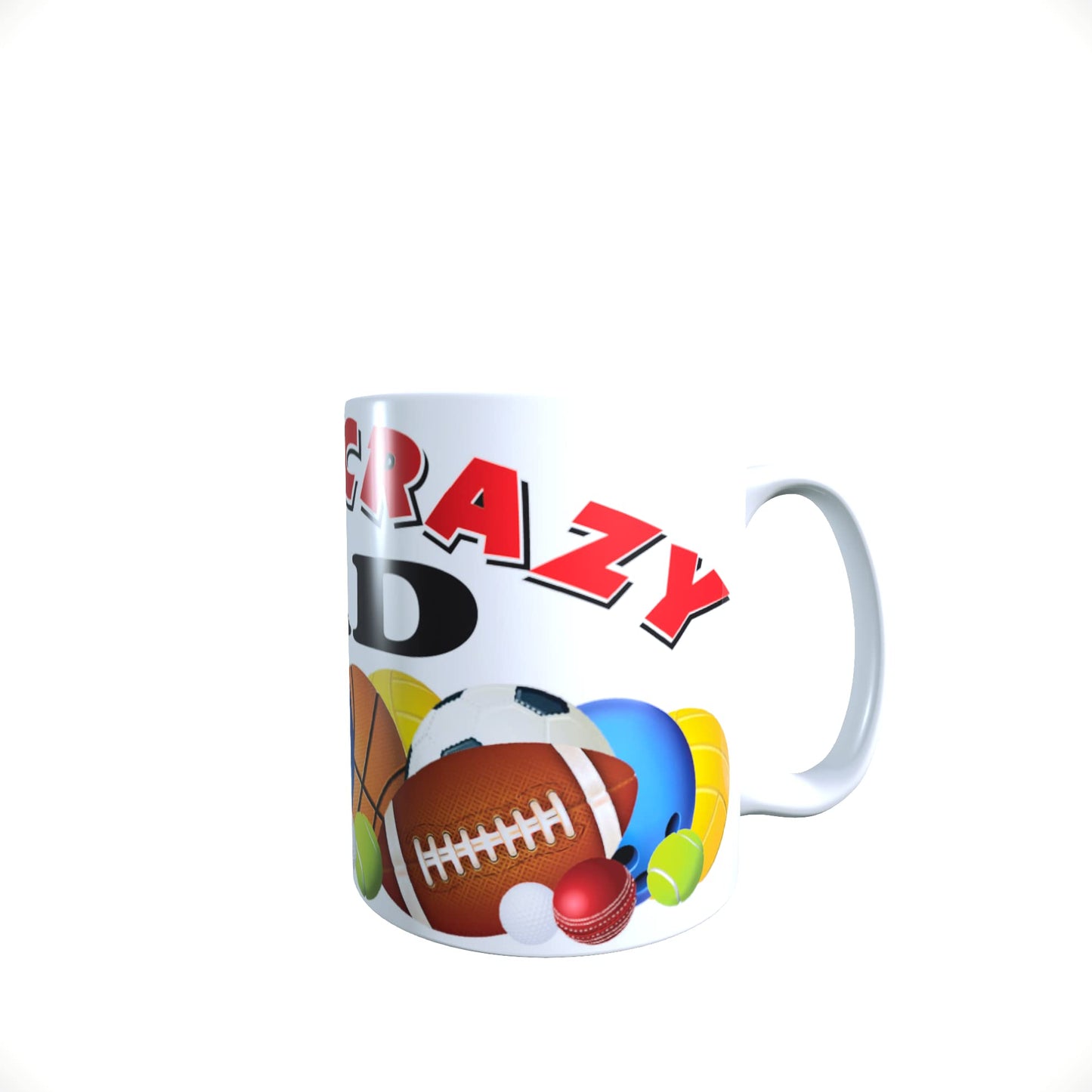 Father's Day 'Sports Crazy Dad' White Ceramic Gift Mug with Selection Of Individually Foil Wrapped Chocolate footballs