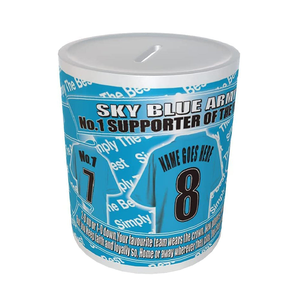 Coventry Football Shirt Personalised Ceramic Money Box Gift