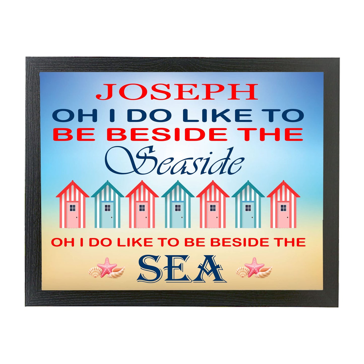 Beside The Seaside Personalised Soft Cushion Lap Tray Gift