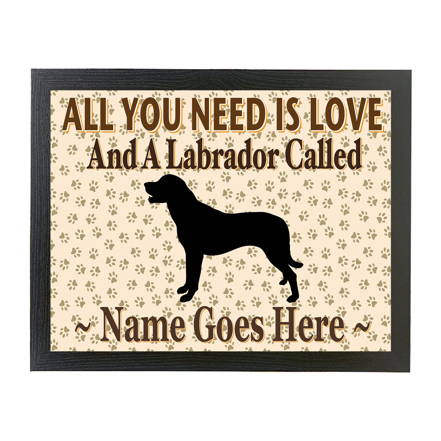All You Need Is Love Labrador Personalised Dog Breed Cushion Lap Tray Bean Bag Gift