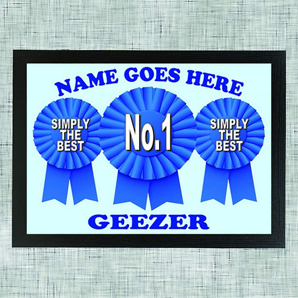 No.1 Geezer Rosette Personalised Lap Tray Gift