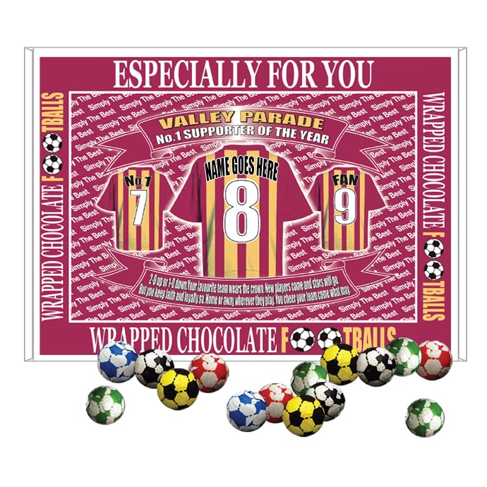 Bradford City Football Shirt Personalised Gift Boxed Sweets