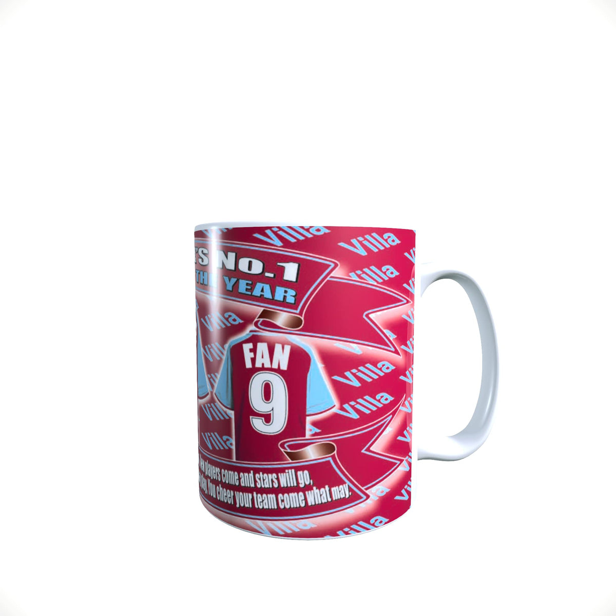 The Villa Personalised Football Shirt Ceramic Mug Team-Aston Gift with Chocolate Footballs