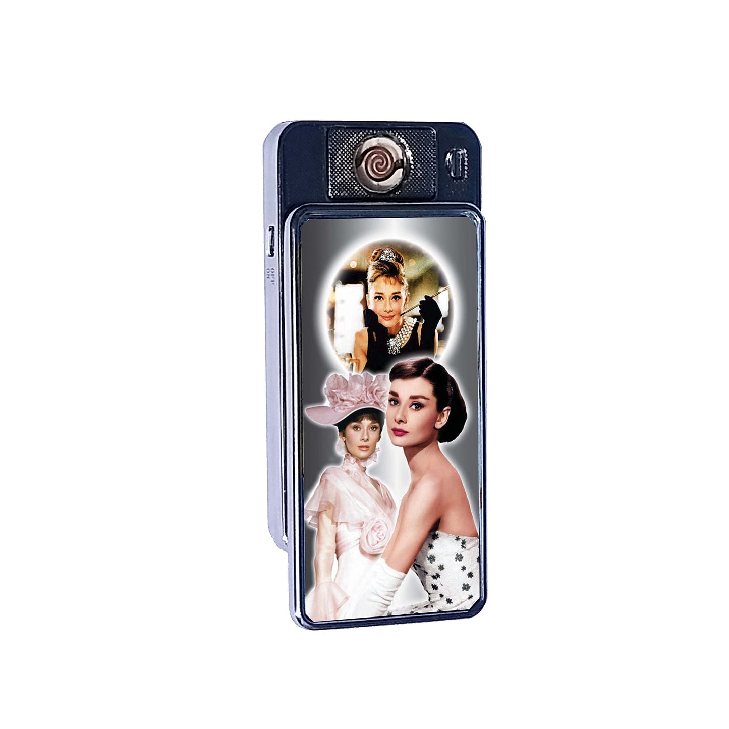 Hepburn Icon Rechargeable Gift Boxed Silver Metal USB Lighter