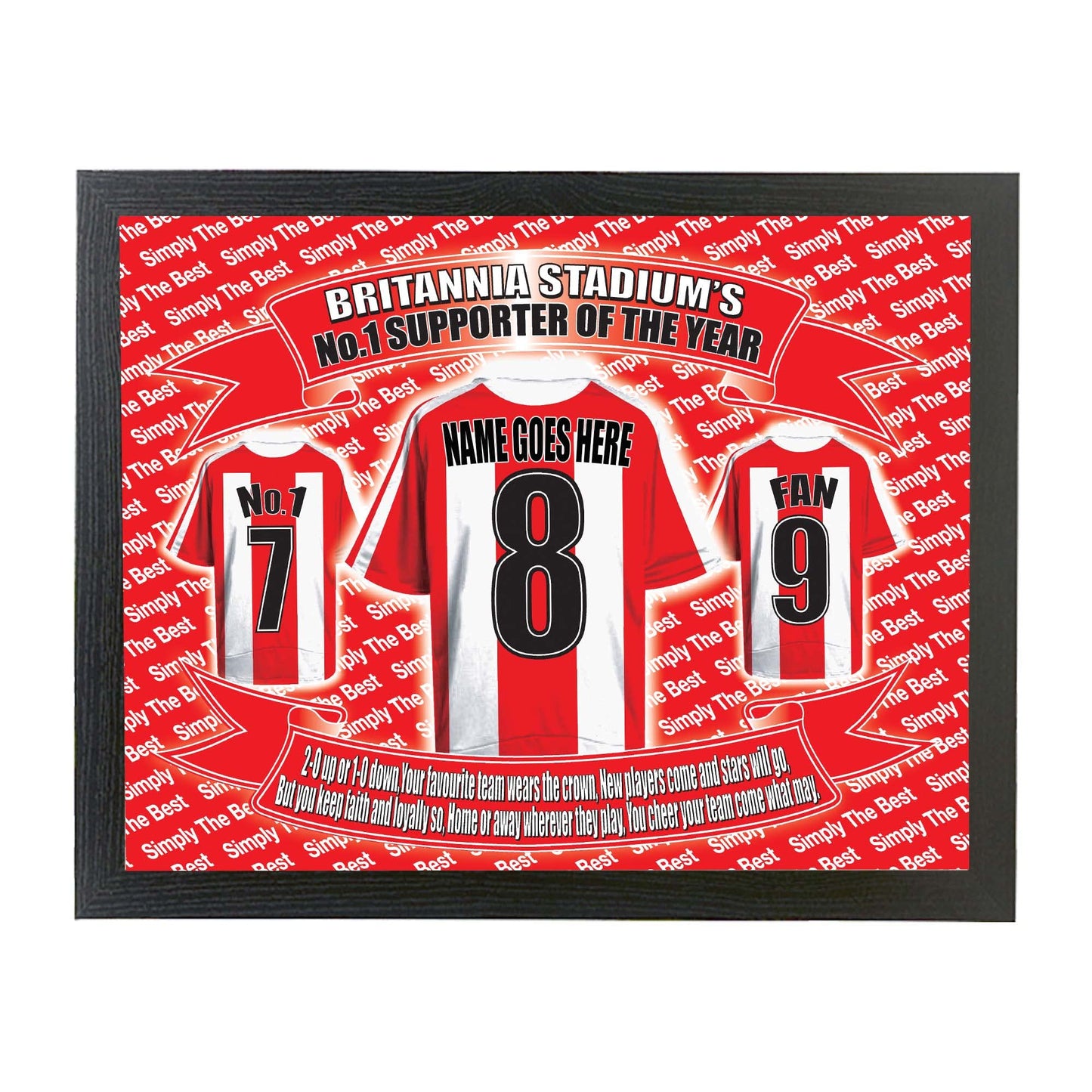 Stoke Football Shirt Personalised Picture Gift