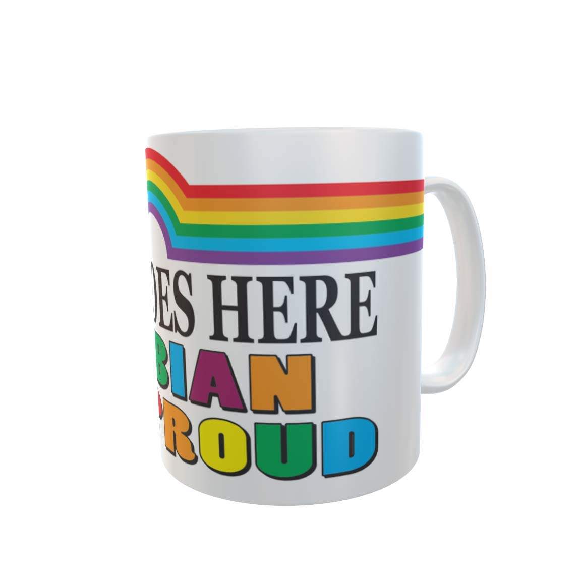 Lesbian and Proud Rainbow Stripe Personalised Ceramic Gift Mug