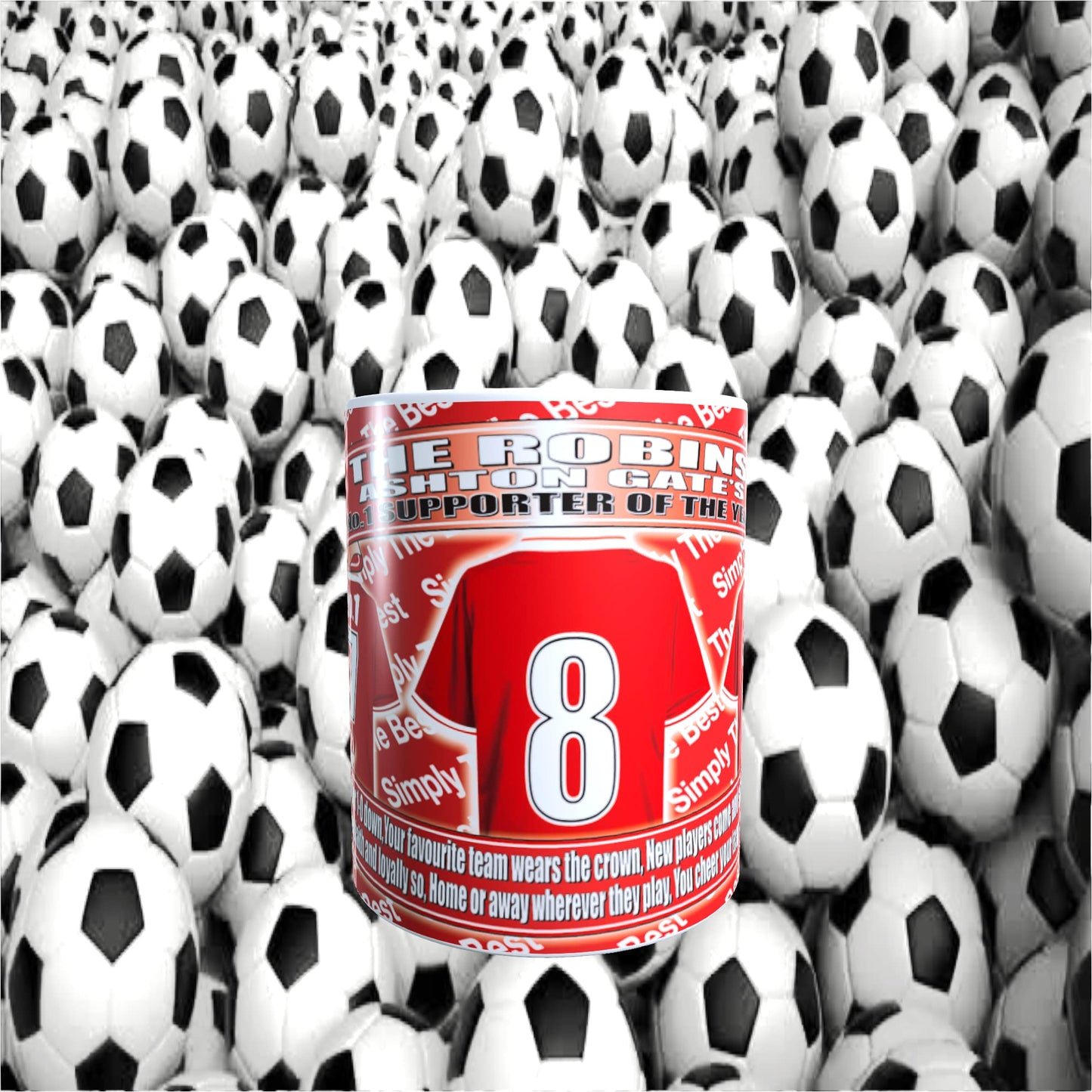 Bristol City Football Team Shirt Mug Gift with Chocolate Footballs