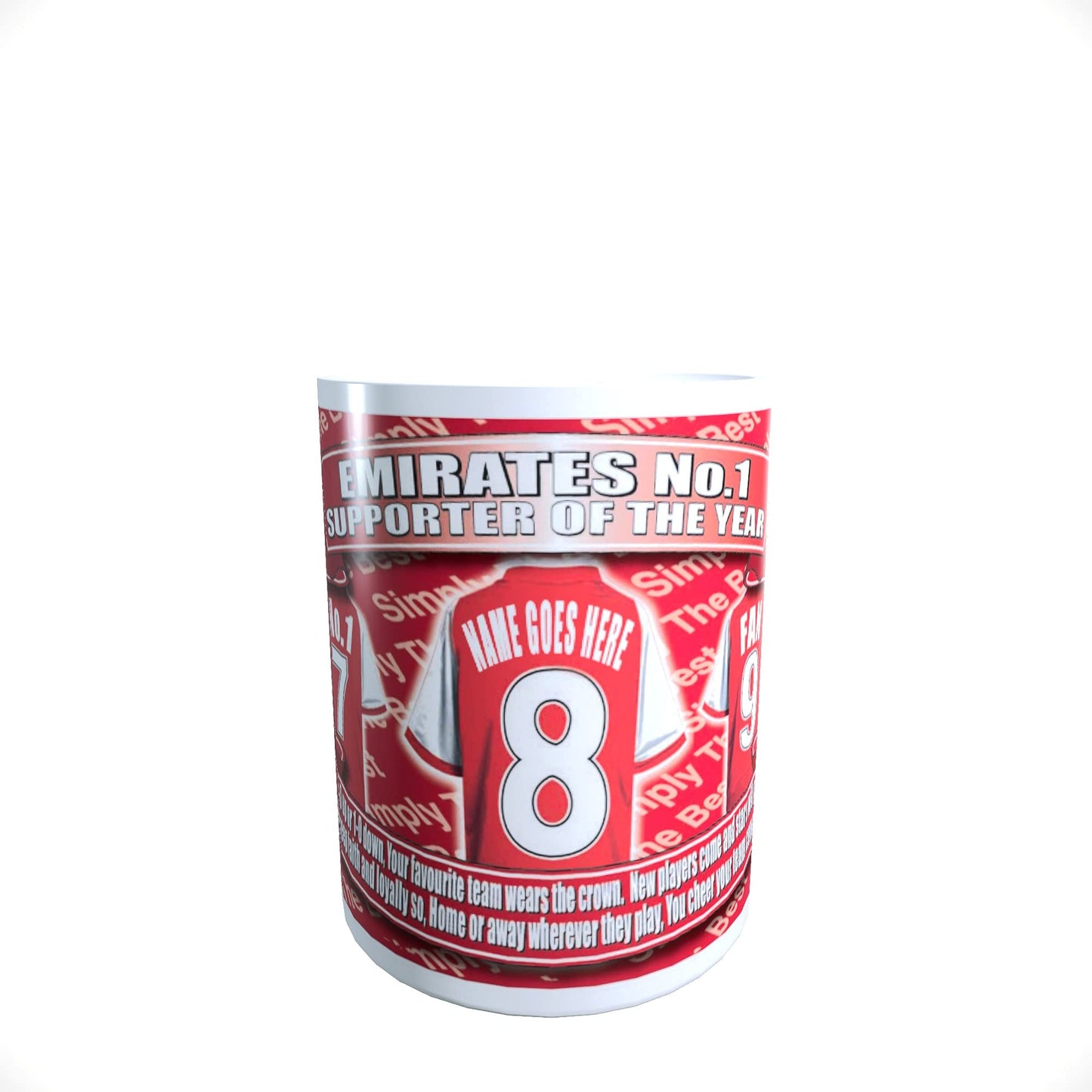 Gooners Football Shirt Personalised Lap Tray And Mug Gift Set, ARS- PersLapMugGiftSet_000