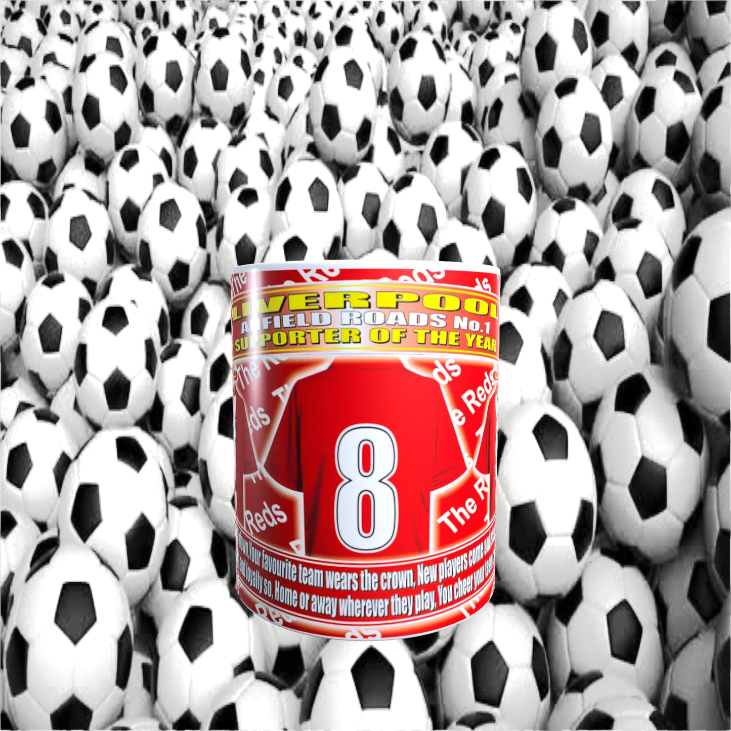 Liverpool Football Team Shirt Mug Gift with Chocolate Footballs