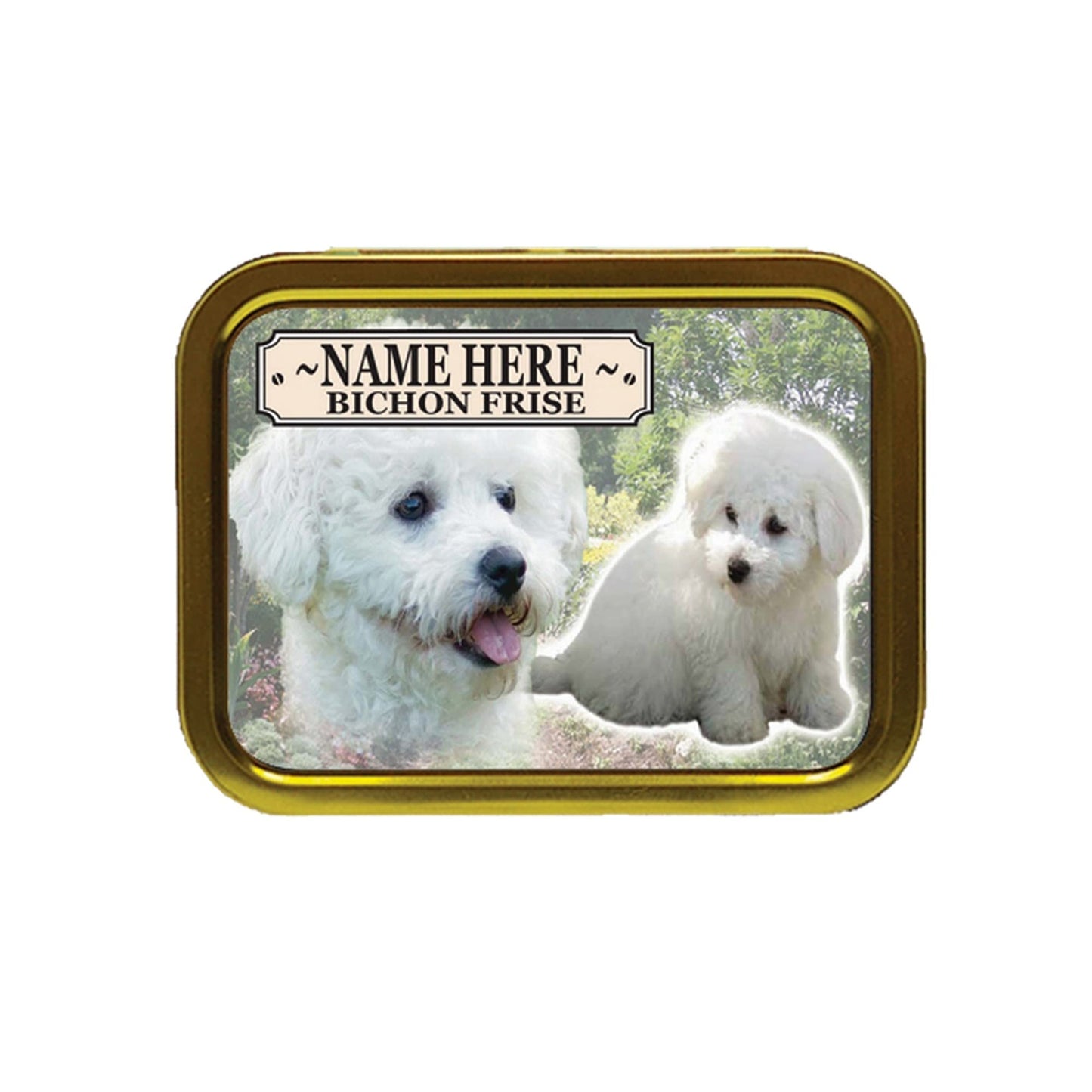 Bichon Frise Dog Breed Personalised Tobacco Storage Tin & Products