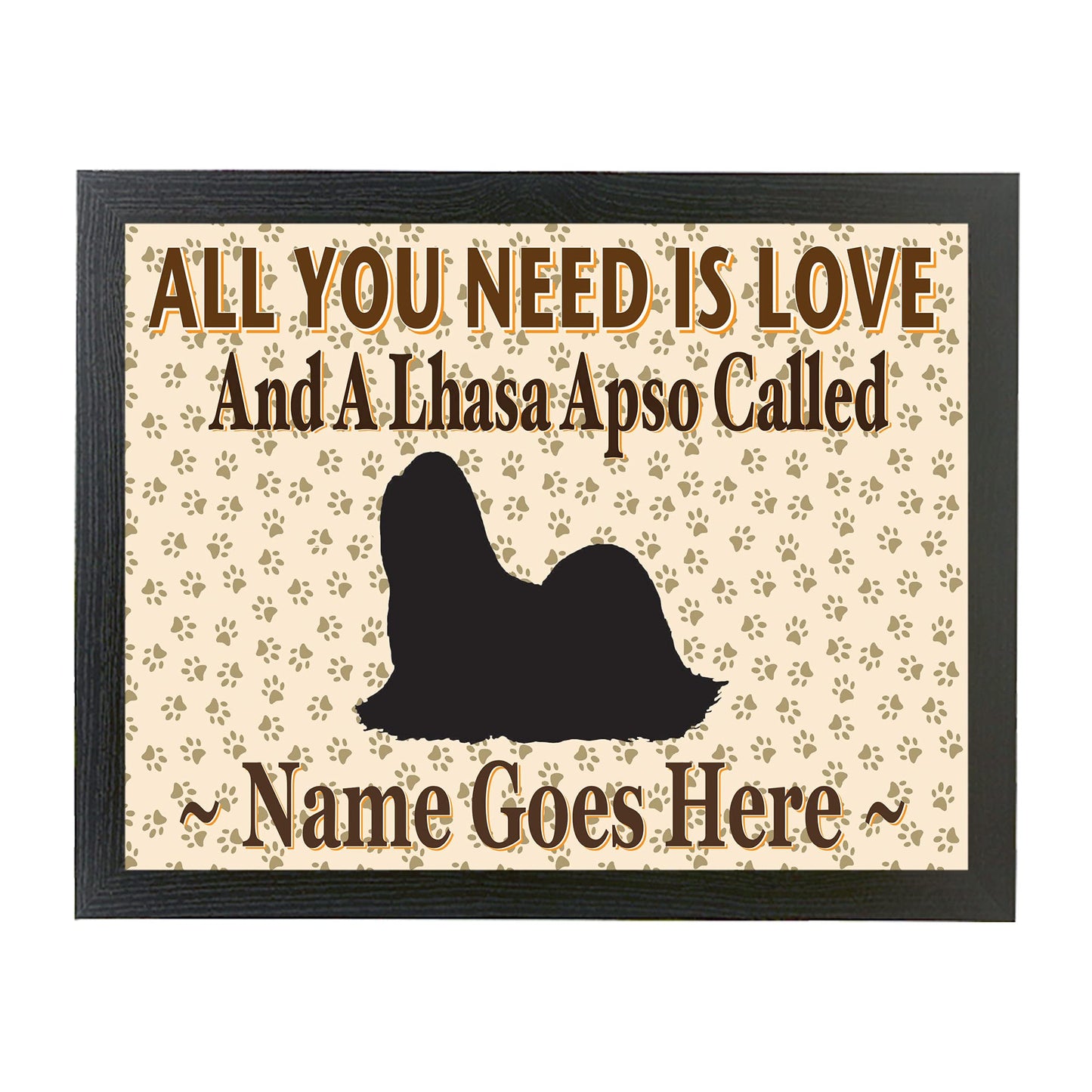 All You Need Is Love Lhasa Apso Personalised Dog Breed Cushion Lap Tray Bean Bag Gift