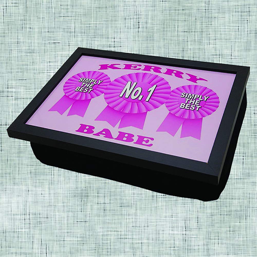 No.1 Babe Rosette Personalised Lap Tray Gift