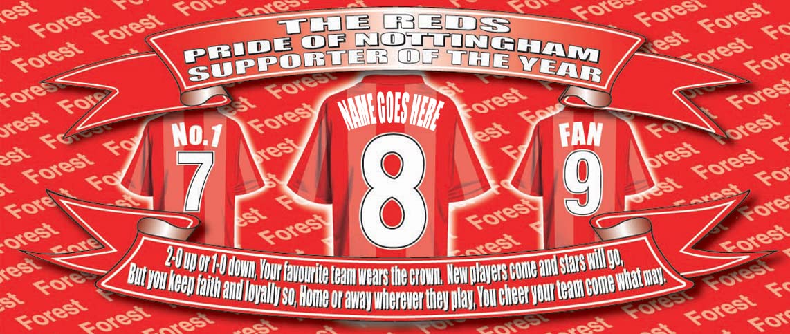 Notts Forest Personalised Football Team Shirt Mug Gift with Chocolate Footballs