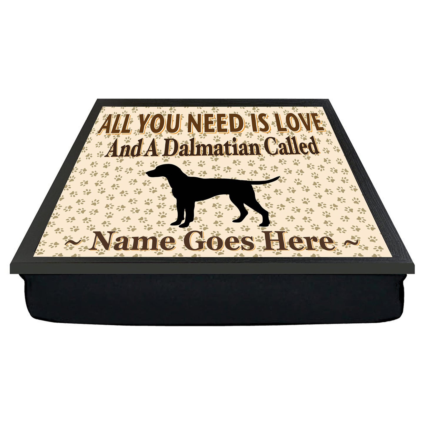 All You Need Is Love Dalmatian Personalised Dog Breed Cushion Lap Tray Bean Bag Gift