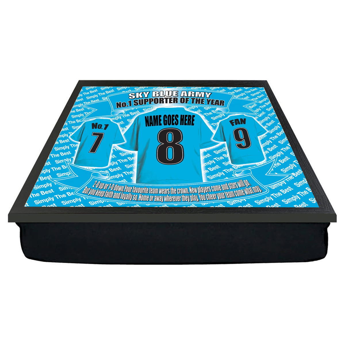 Coventry Football Shirt Personalised Lap Tray Gift