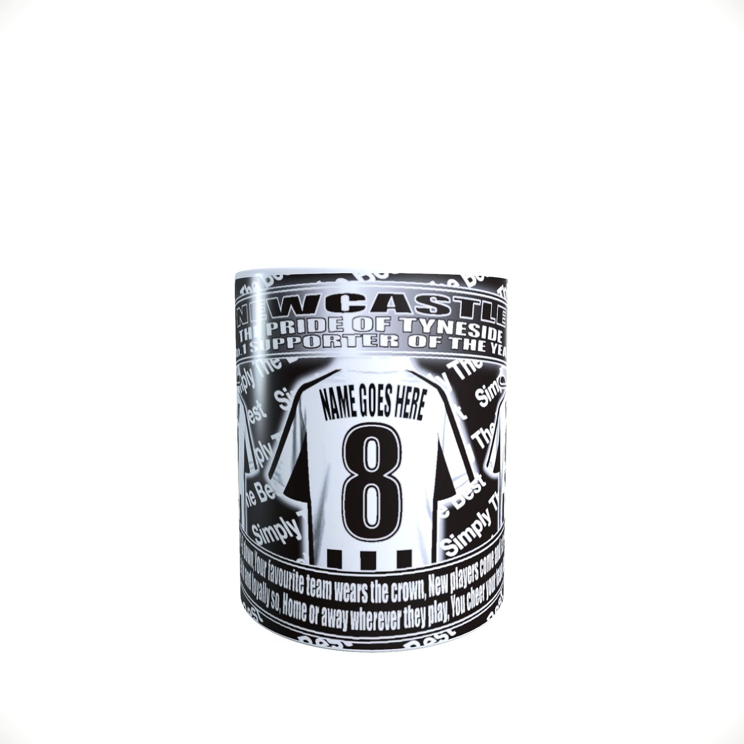 Newcastle Football Team Shirt Personalised Mug Gift with Chocolate Footballs