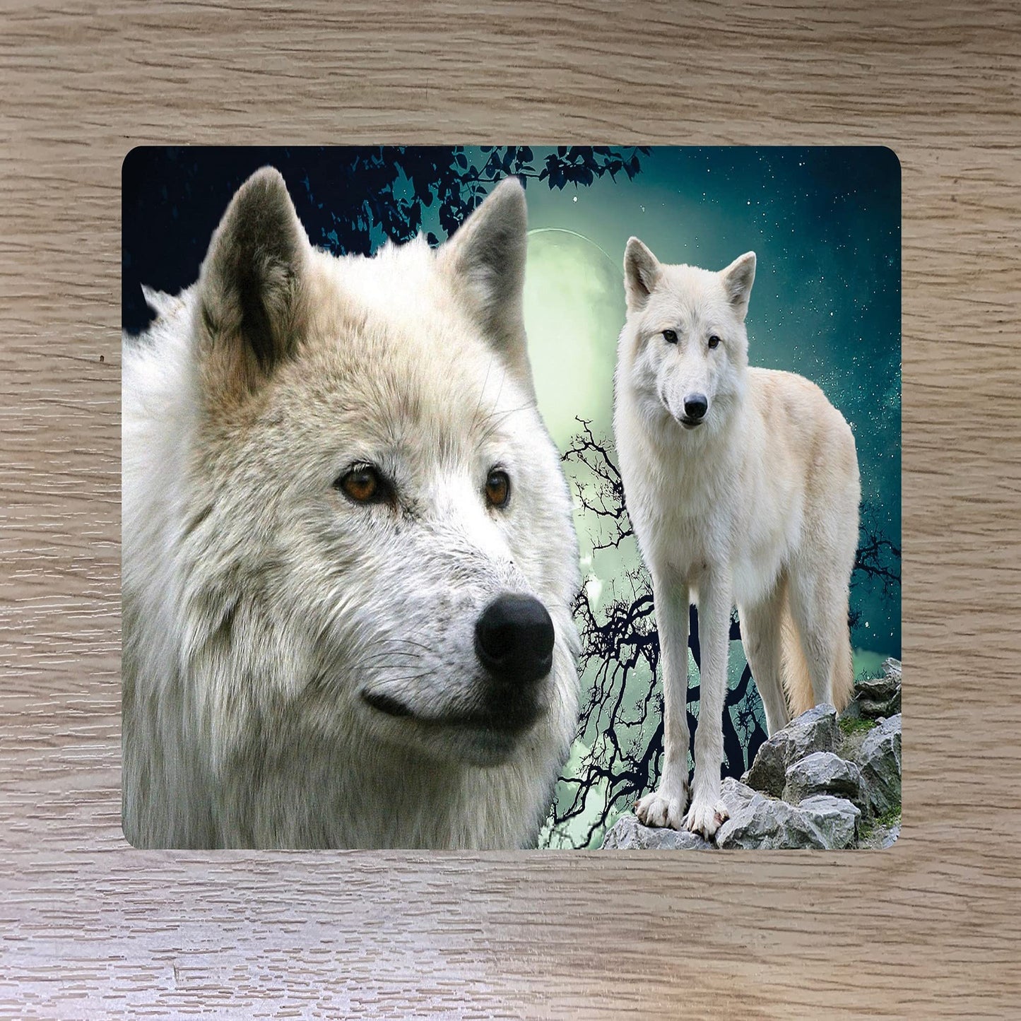 White Wolf on a Rock Travel Passport Case Holder Gift