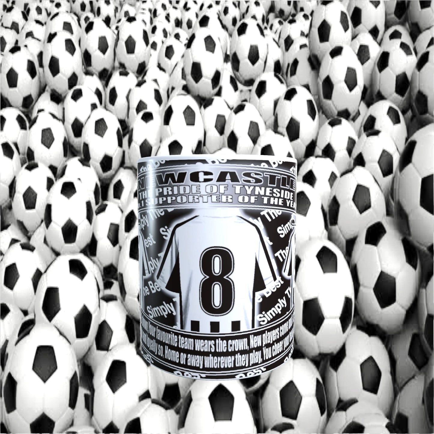 Newcastle Football Team Shirt Mug Gift with Chocolate Footballs