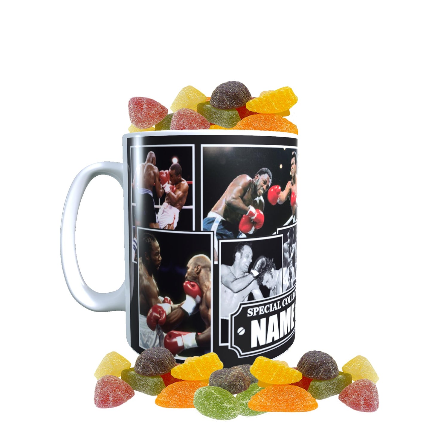 The Greatest Boxing Icon Legends Personalised Ceramic Mug with Choice of Sweets Gift