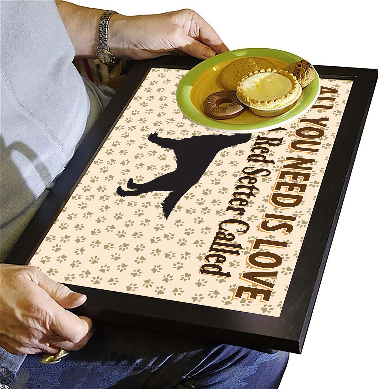 All You Need Is Love and a Red Setter Personalised Dog Breed Cushion Lap Tray Bean Bag Gift