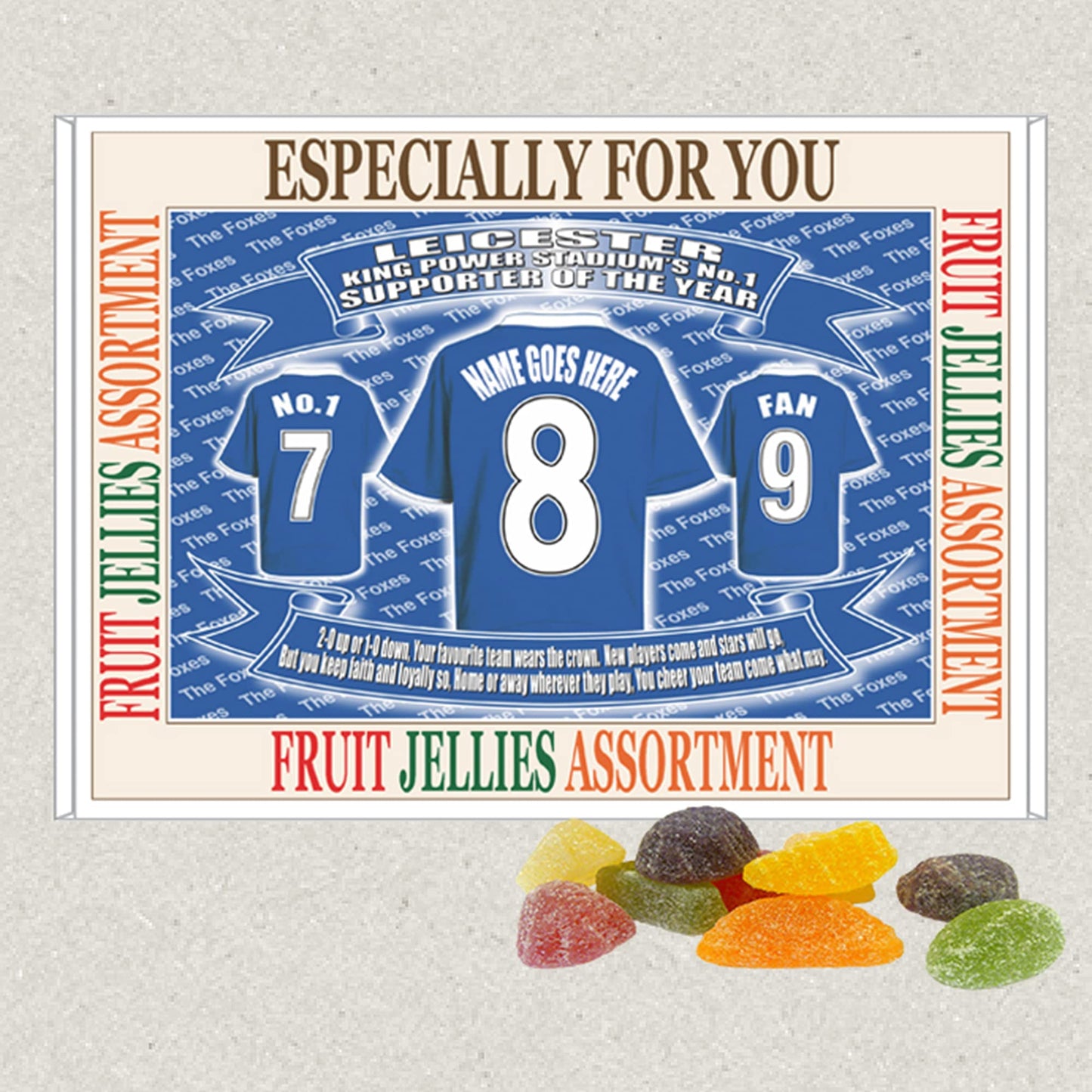 Leicester Personalised Football Shirt Gift Boxed Sweets