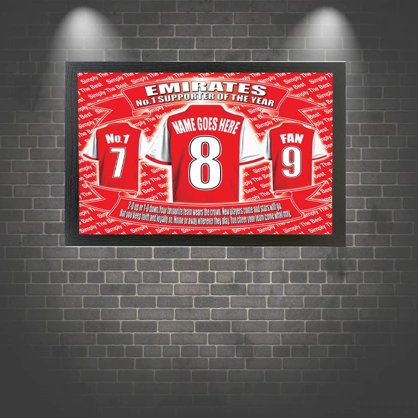 Gooners Personalised Football Shirt Picture Gift
