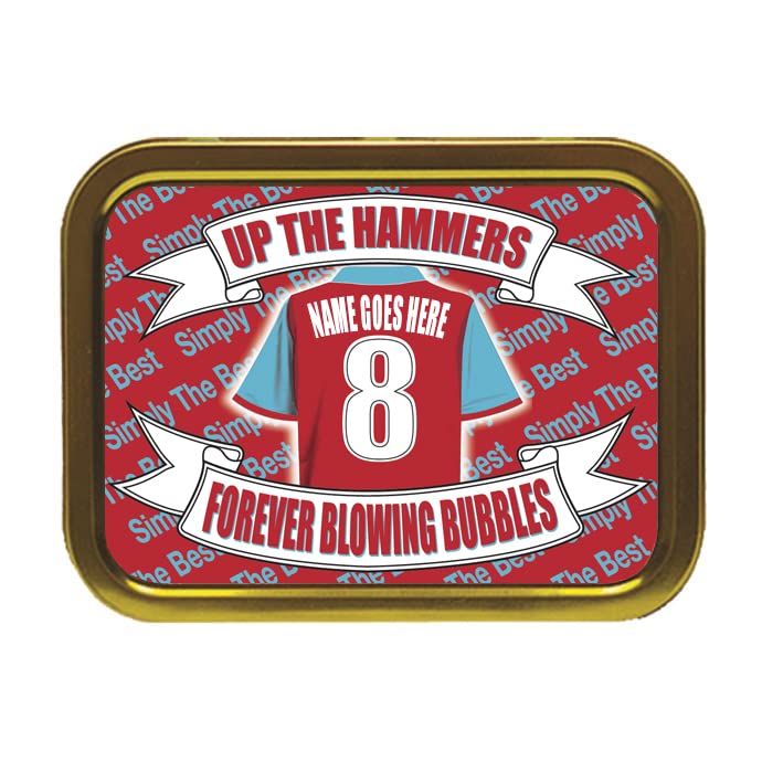 West H Utd Football Shirt Personalised Tobacco Storage Tin & Products Gift Present