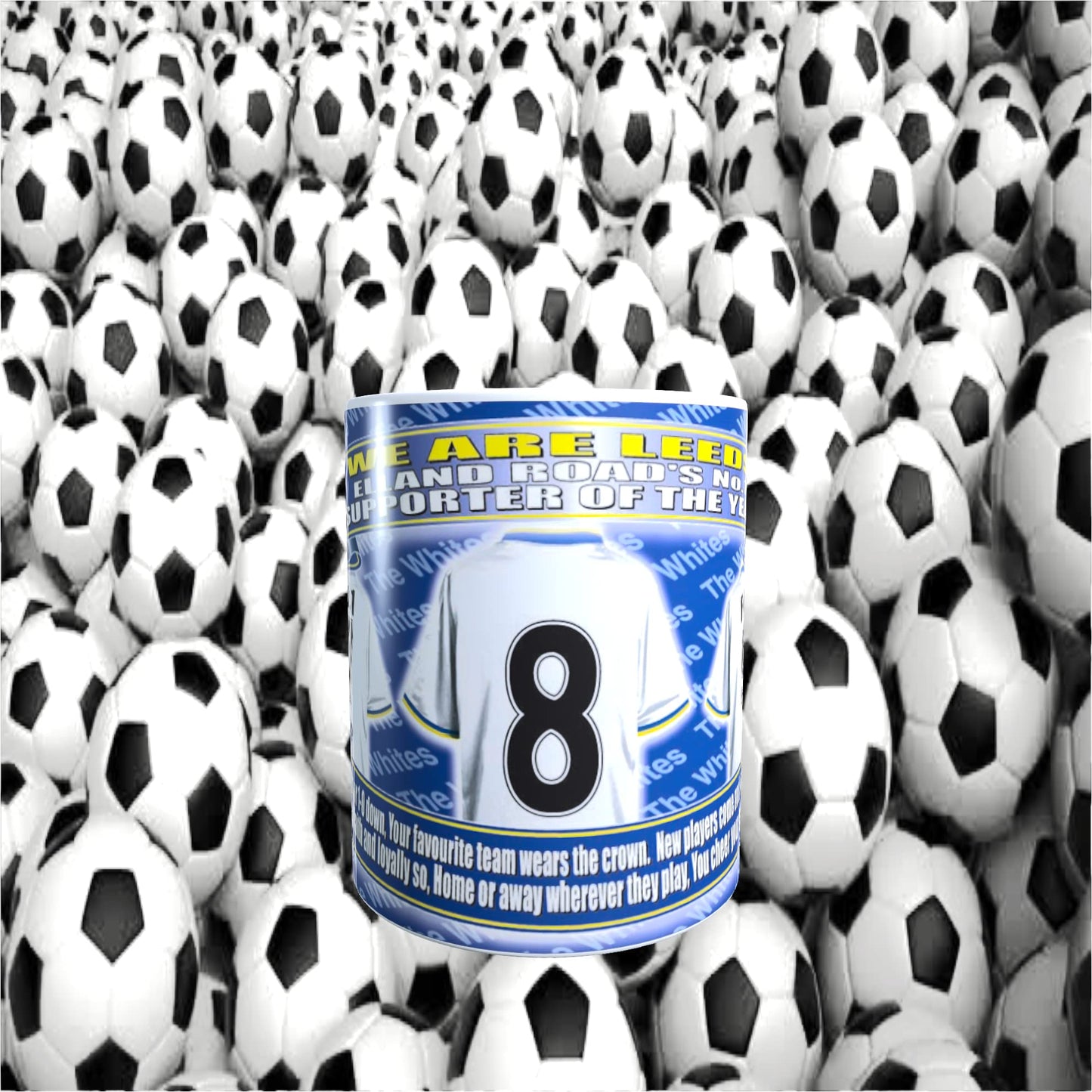 Leeds U Football Team Shirt Mug Gift with Chocolate Footballs