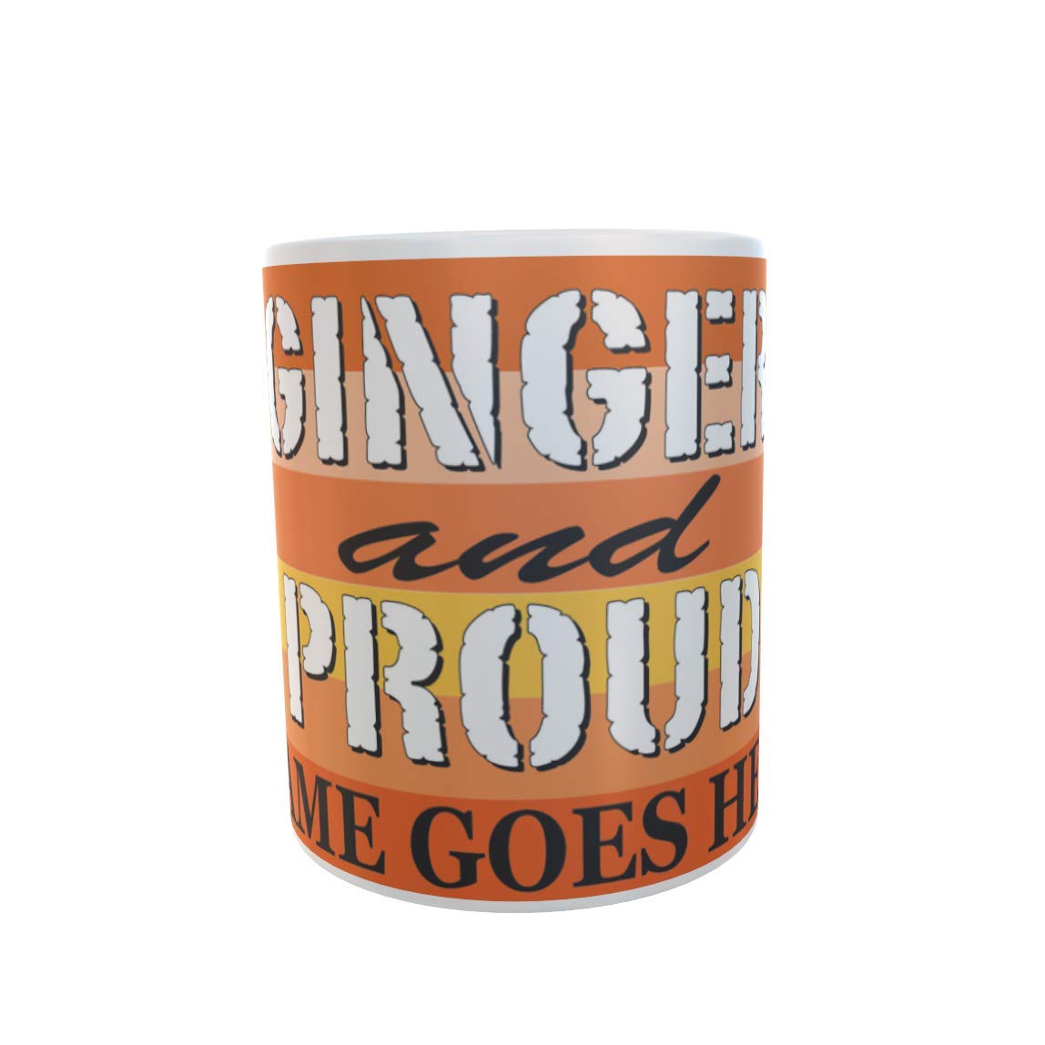 Ginger and Proud Rainbow Stripe Personalised Ceramic Gift Mug