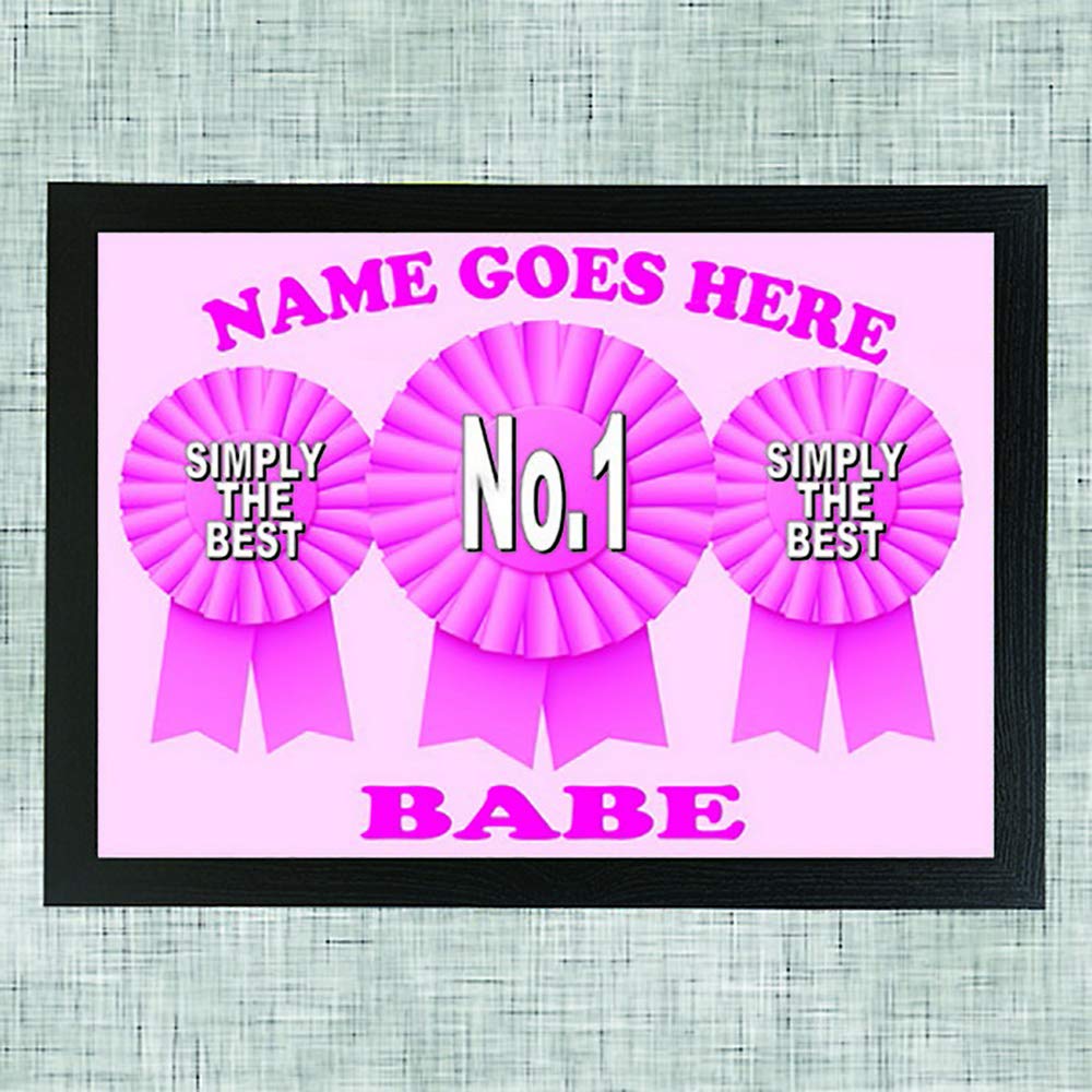 No.1 Babe Rosette Personalised Lap Tray Gift